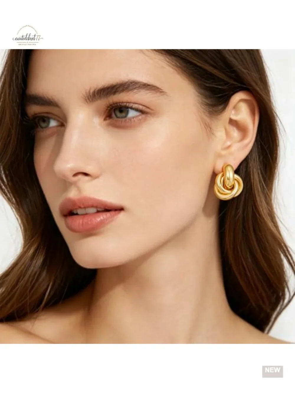 Geometric Drop Dangle Earrings Chunky Knot Stud Twisted Link Earring